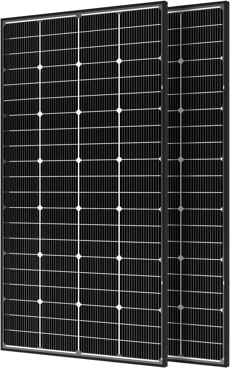 JJN Bifacial 400 Watt Solar Panel  16BB N-Type 2 Pcs 200W 12V 25% High Efficiency 400W Solar Panels  Monocrystalline Solar Module for RV Home Farm Trailer Camper Marine Off-Grid Solar System