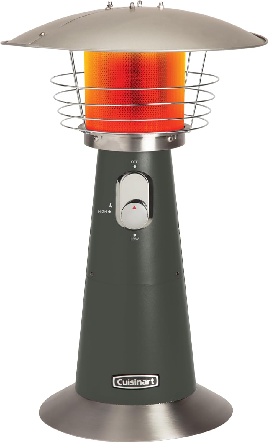 Cuisinart Portable Tabletop Patio Heater  11 000 BTU Outdoor Propane Heater with Safety Tilt Switch and Adjustable Heat  Burner Screen Guard  30 sq. Foot Heat Range  Gray