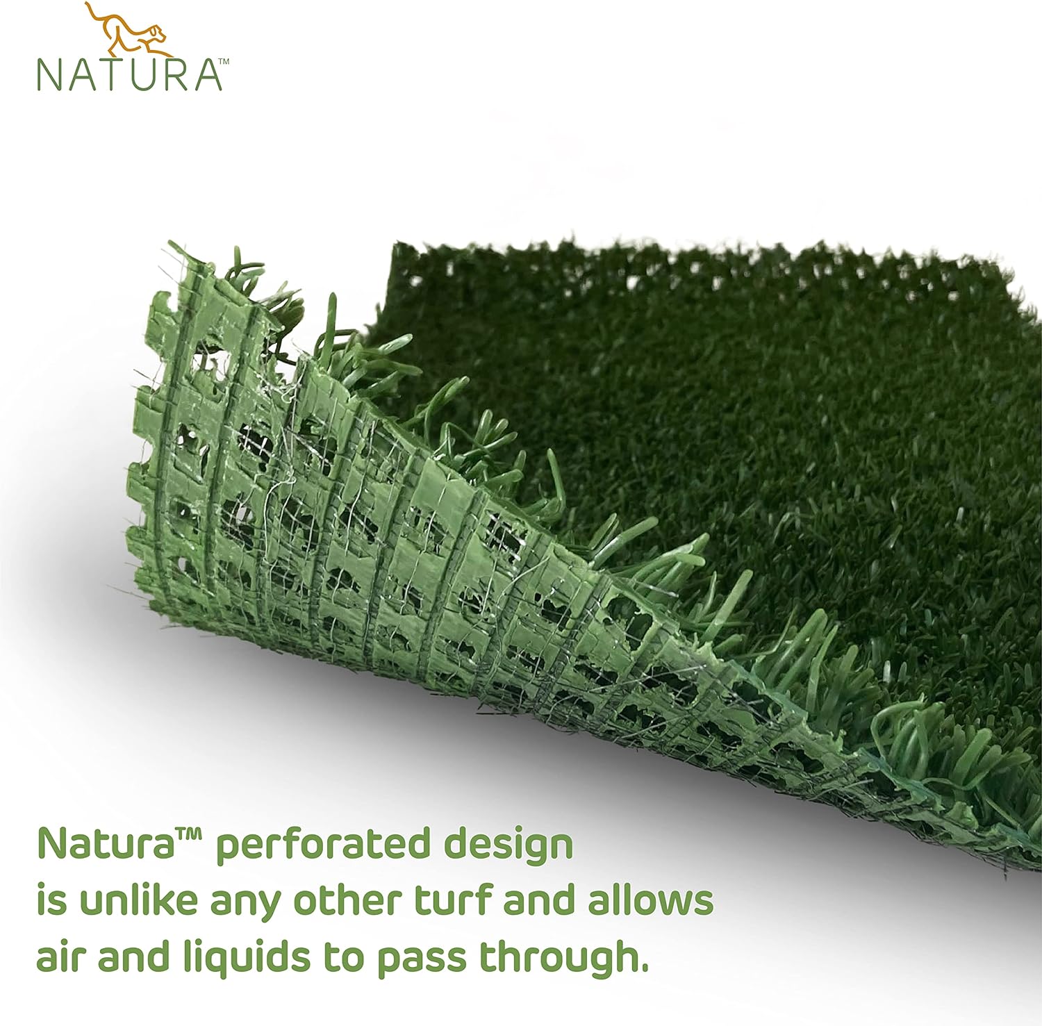 Natura PowerRun 10377011 Outdoor Artificial Grass for Dogs  Turf Grass Patch Blends in with Natural Grass  Keeps Paws and Homes Clean  3 ft. x 25 ft.  Green