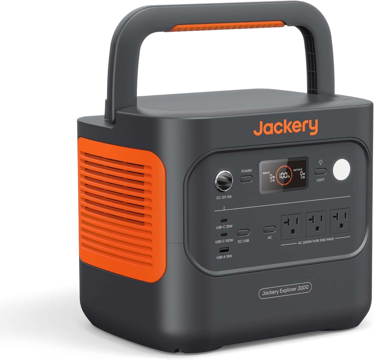 Jackery Explorer 2000 v2 Portable Power Station  2042Wh LiFePO4 Home Backup Battery  2200W Solar Generator  USB-C PD 100W Fast Charging for Emergencies  Power Outages  Camping(Solar Panel Optional)