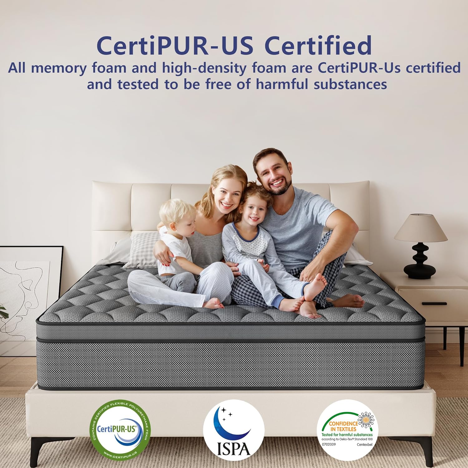 Queen Mattress, 14 Inch Queen Hybrid Mattress in a Box, Individual Pocket Spring for Motion Isolation & Pressure Relief, Medium Firm & Reinforced Edge Support, CertiPUR-US Certified