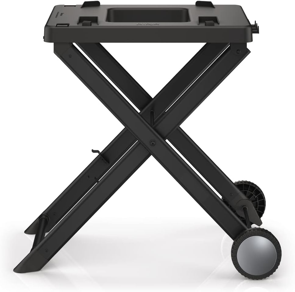 Ninja XSKSTAND Woodfire Collapsible Outdoor Grill Stand  Compatible with Ninja Woodfire Grills (OG700 Series)  Foldable  Side Utensil Holder  Weather-Resistant  Black