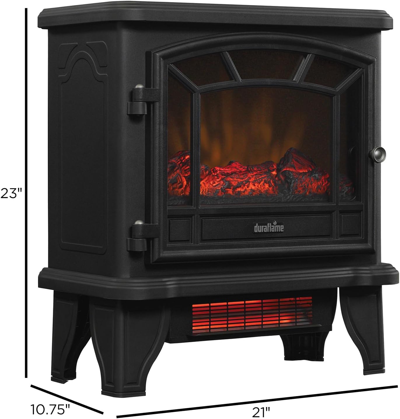 duraflame® Infrared Quartz Electric Fireplace Stove Heater, Black