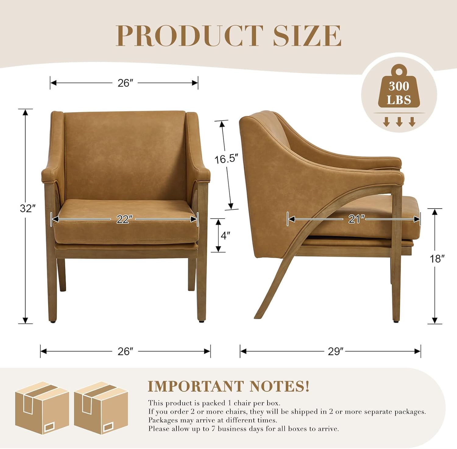 Mid Century Modern Accent Chairs Set of 2 with Barrel Back, Upholstered Armchair Comfy Reading Chairs with 4