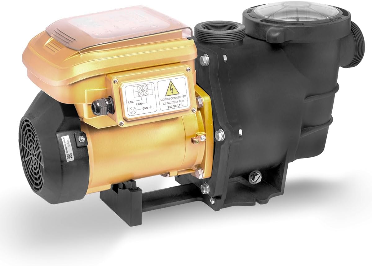 XtremepowerUS 1.5HP High Flow Variable Speed Pool Pump Intelligent Control Panel Swimming Pool Pump Inground w/ 2