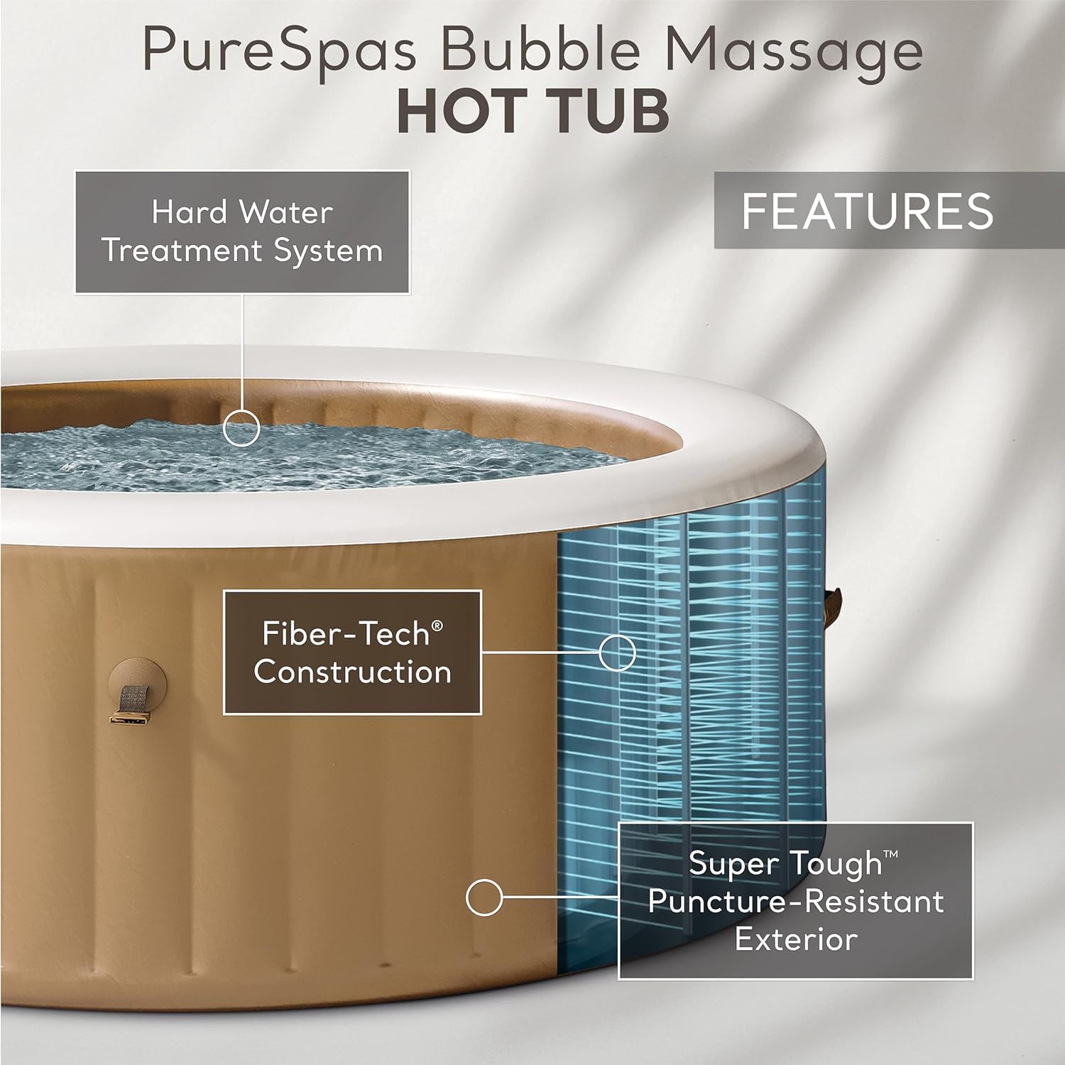 INTEX 28425EH PureSpa Bubble Massage Spa Set Outdoor Inflatable Portable Hot Tub  Includes Energy Efficient Spa Cover  Saltwater System Ready  4 Person  77in x 28in