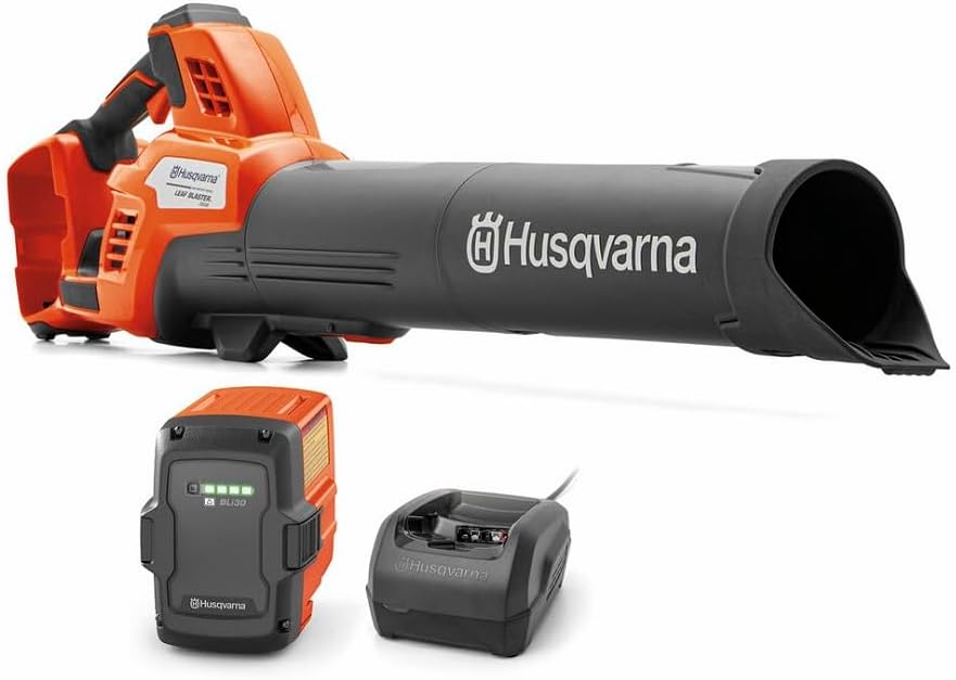 Husqvarna Leaf Blaster 350iB Battery Powered Cordless Leaf Blower  200-MPH 800-CFM Blower with Brushless Motor and Quiet Operation  40V Lithium-Ion 7.5 Ah Battery and Charger Included  970569904
