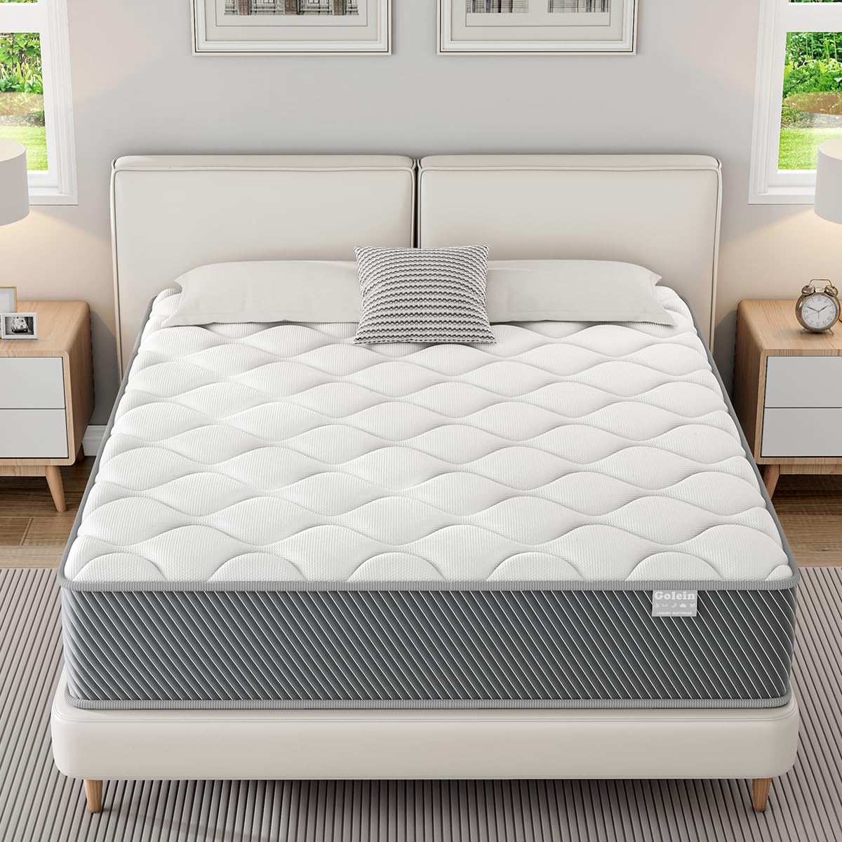 Queen Mattress, 12 Inch Memory Foam Queen Size Mattresses, Hybrid Mattress in a Box with Pocket Spring for Motion Isolation, Pressure Relief, CertiPUR-US, Medium Firm 80