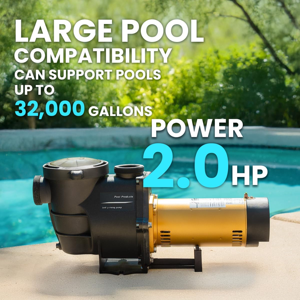 XtremepowerUS 2HP In-Ground Swimming Pool Pump Dual Speed High Flow 2