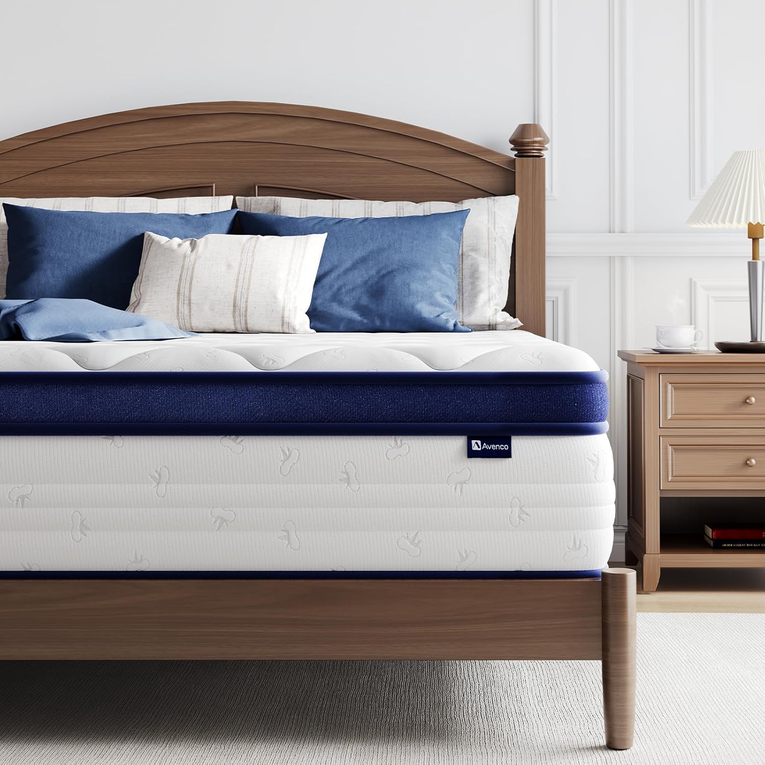 Avenco Queen Size Mattress, 10 Inch Queen Mattress with Individually Smarts Pocket Springs for Back Pain Relief, Hypoallergenic Fabric Box Spring No Need, Mattresses in a Box Medium Plush Support