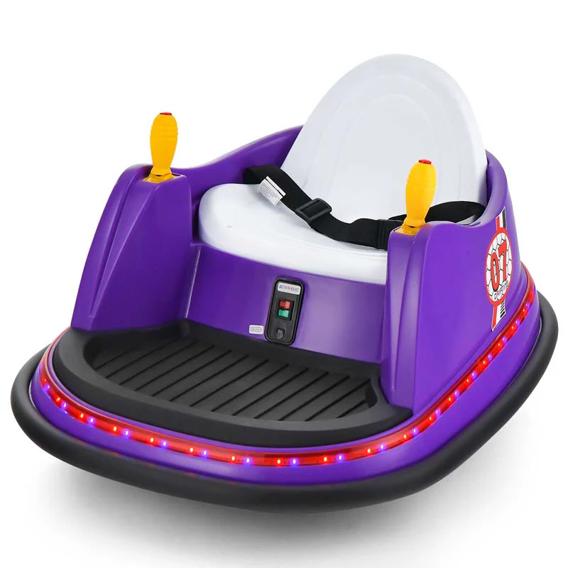 12V Toddler Bumping Car Battery Powered Baby Ride On Bumper Car With Dual Joysticks Flashing Led Light Amp 360 Degree Spin