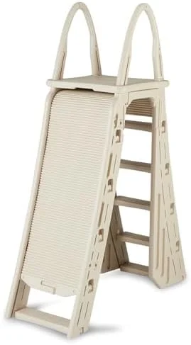 confer plastics a-frame 7200 above ground adjustable pool roll-guard safety ladder