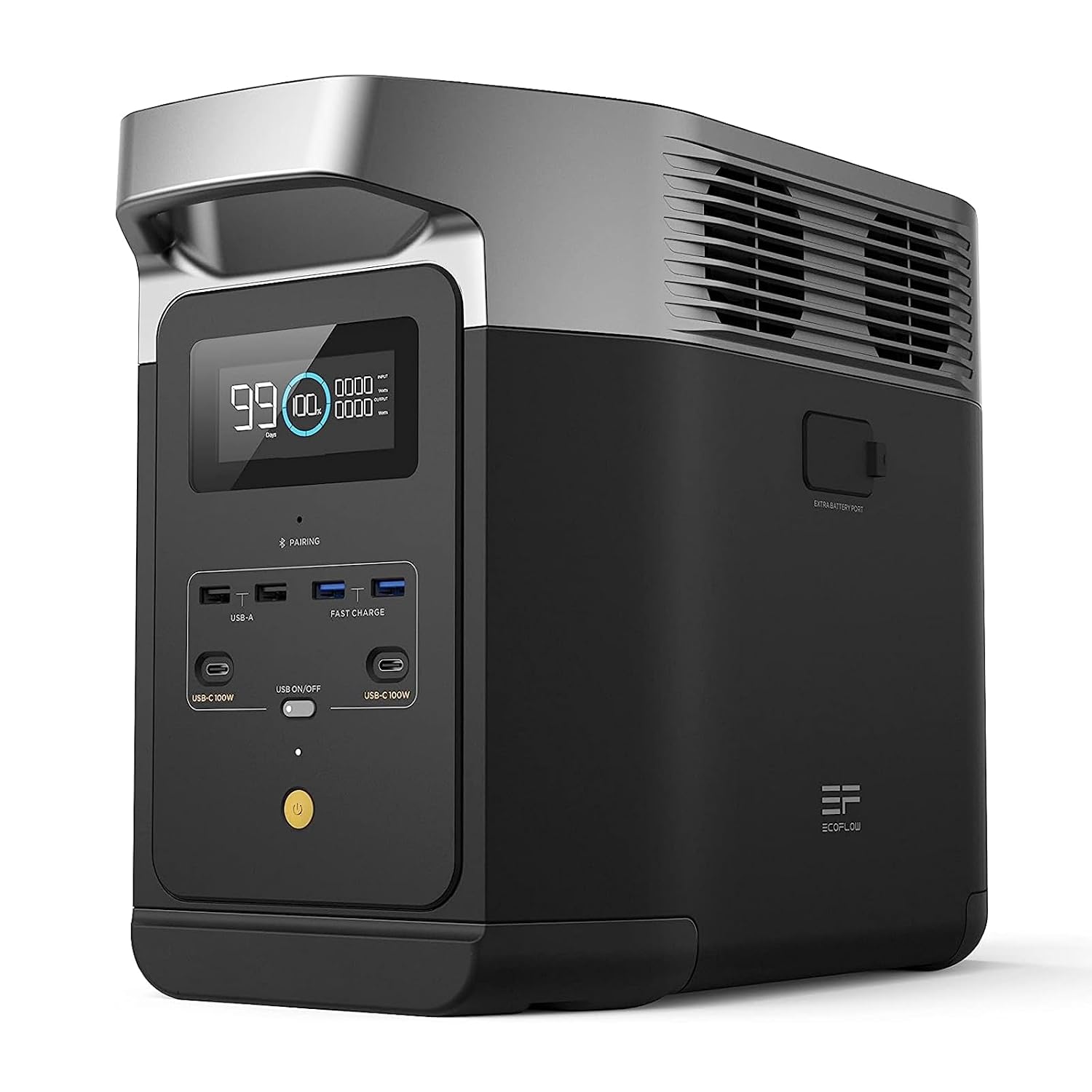 EF ECOFLOW Portable Power Station DELTA 2  1024Wh LiFePO4 (LFP) Battery  1800W AC/100W USB-C Output  Solar Generator(Solar Panel Optional) for Home Backup Power  Camping & RVs