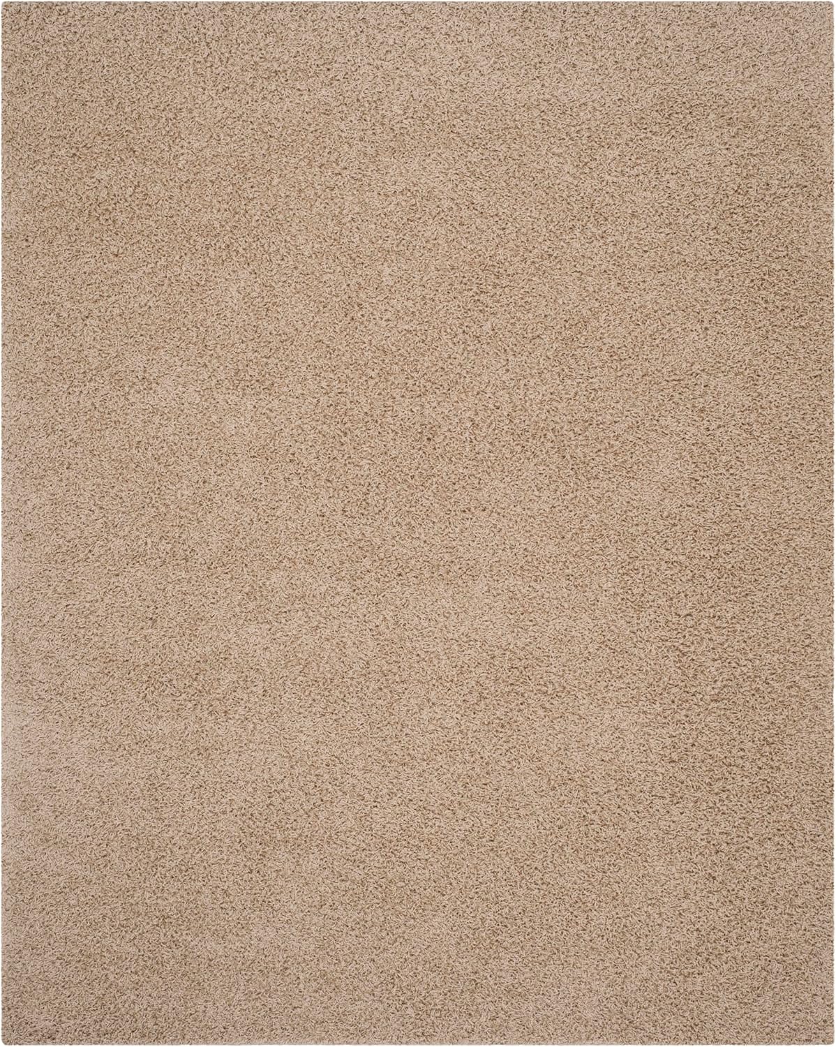 SAFAVIEH Area Rug 9x12 - Athens Shag Collection - Large - Beige, Non-Shedding & Easy to Clean, Ideal for Living Room, Bedroom, Dining Space (SGA119G)