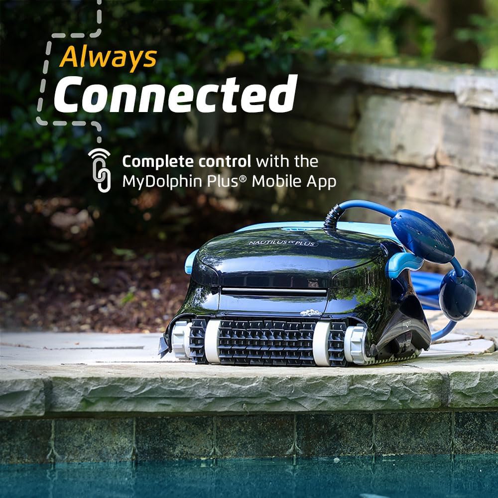 Dolphin Nautilus CC Plus Wi-Fi Automatic Robotic Pool Vacuum Cleaner  Includes Caddy and Classic Cover for Storage and Protection  Ideal for In-Ground Pools up to 50 FT