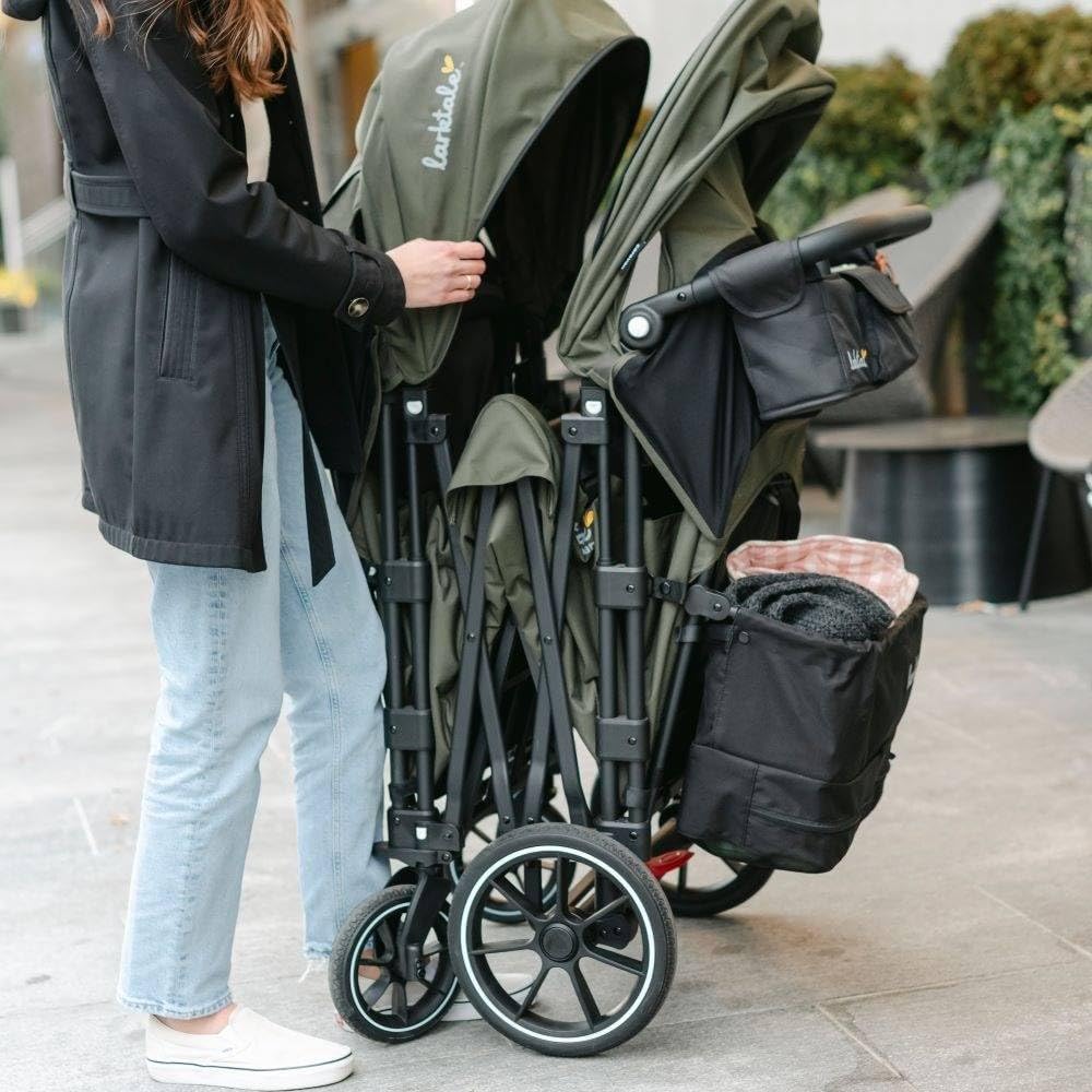 Foldable Stroller/Wagon for Kids & Babies - Seats up to Four Passengers - 214 lbs Total Weight Capacity - Dual Sun Canopies, Adjustable Handlebar